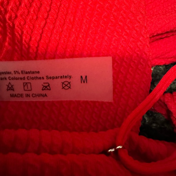 Red Textured Bikini Set - Picture 2 of 2